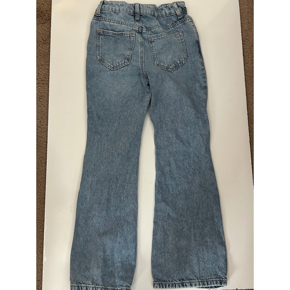 SO Girls Two-Tone Wide Leg Jeans Light Wash Blue Denim Size 10 High Waisted.J-72 - Picture 10 of 10